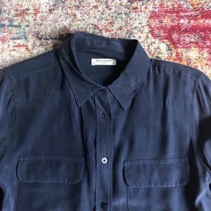 Equipment silk navy blouse size xs